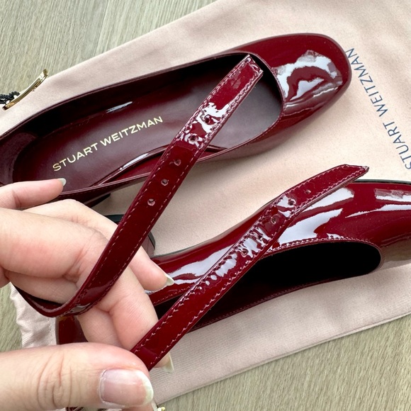 BNWT Stuart Weitzman Jane 35MM Patent Leather Pumps – Rosewood (US 7) - Picture 8 of 10